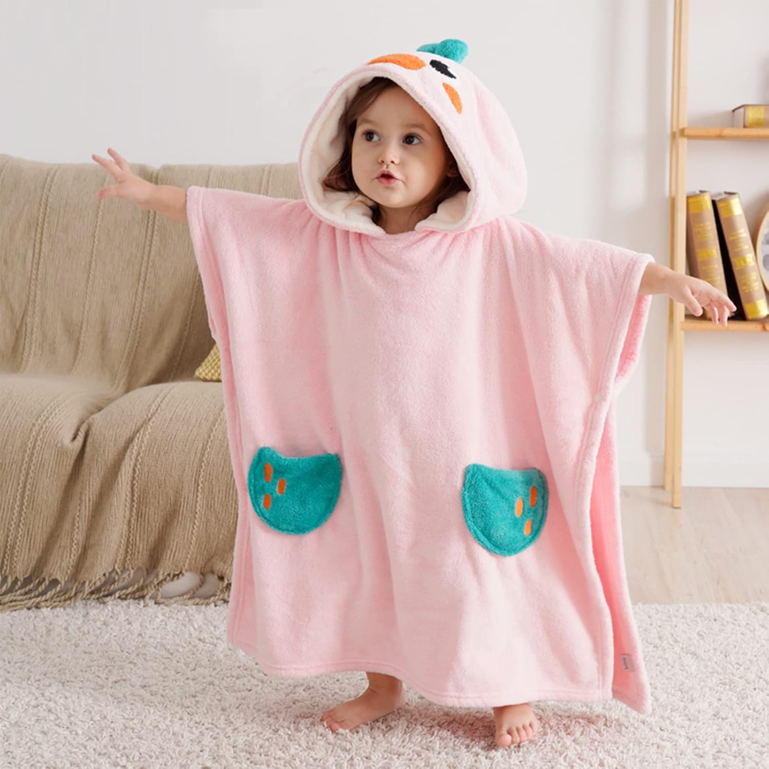 Bebamour Baby Hooded Towels Wearable Bath Towel for Boys Girls