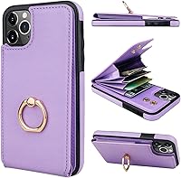 Vista 9 de Folosu Funda compatible con iPhone 11 Pro Max con soporte para tarjetas, rotación de 360°, soporte de anillo de dedo con función atril, protección