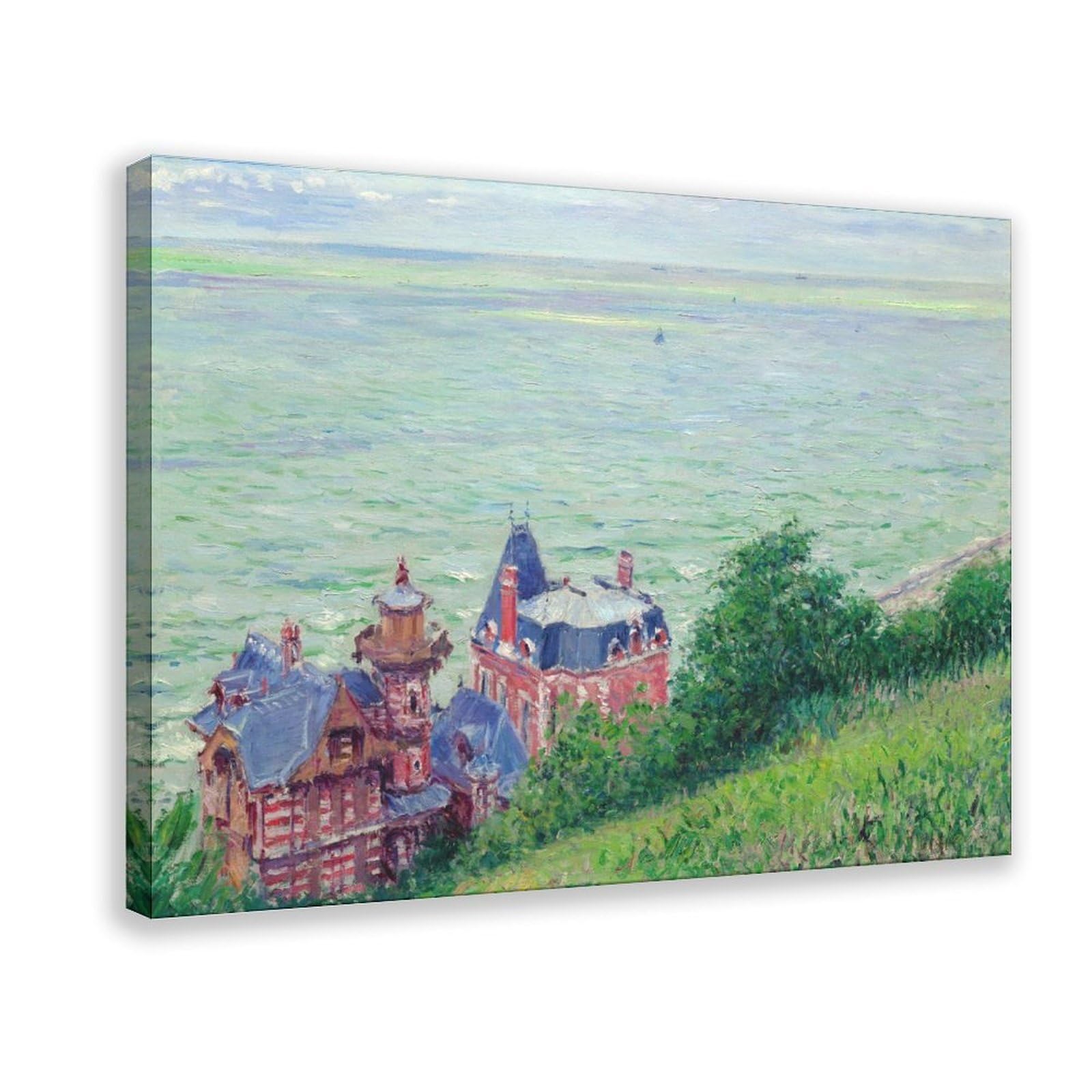 DFJyjFGJJ Gustave Caillebotte,Villas at Trouville Poster Print for Teen Boys Room Wall Art Canvas Painting 24" L X 36" W