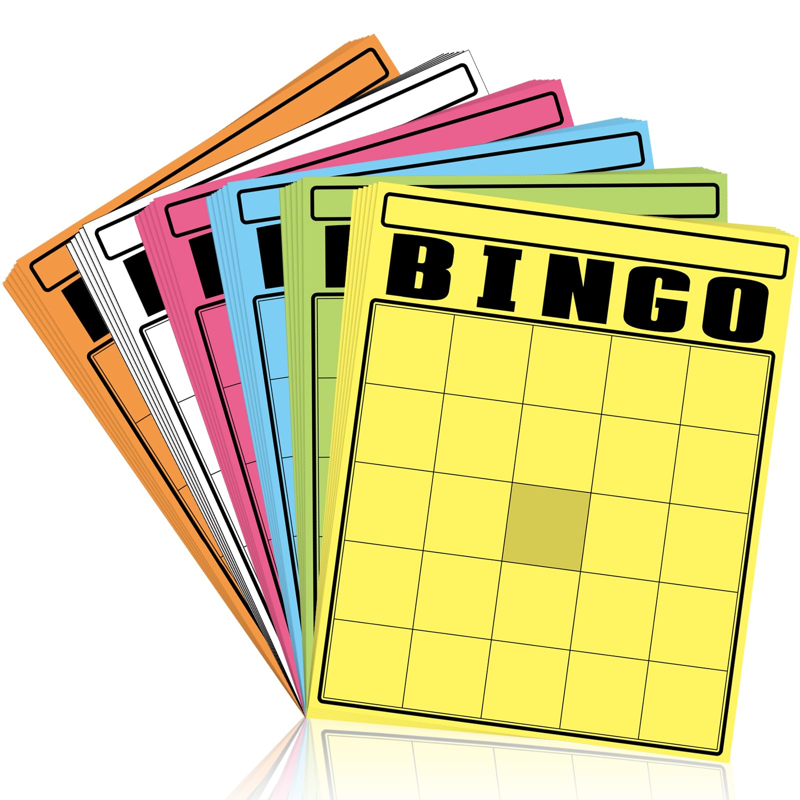 WinnerWhy 36 Pcs Blank Bingo Cards Multicolor Jumbo Bingo Game Board Make Your Own Cards Bulk Blank Large Sheet Squares Funny Game Board for Adult Party Square Fill in Gift