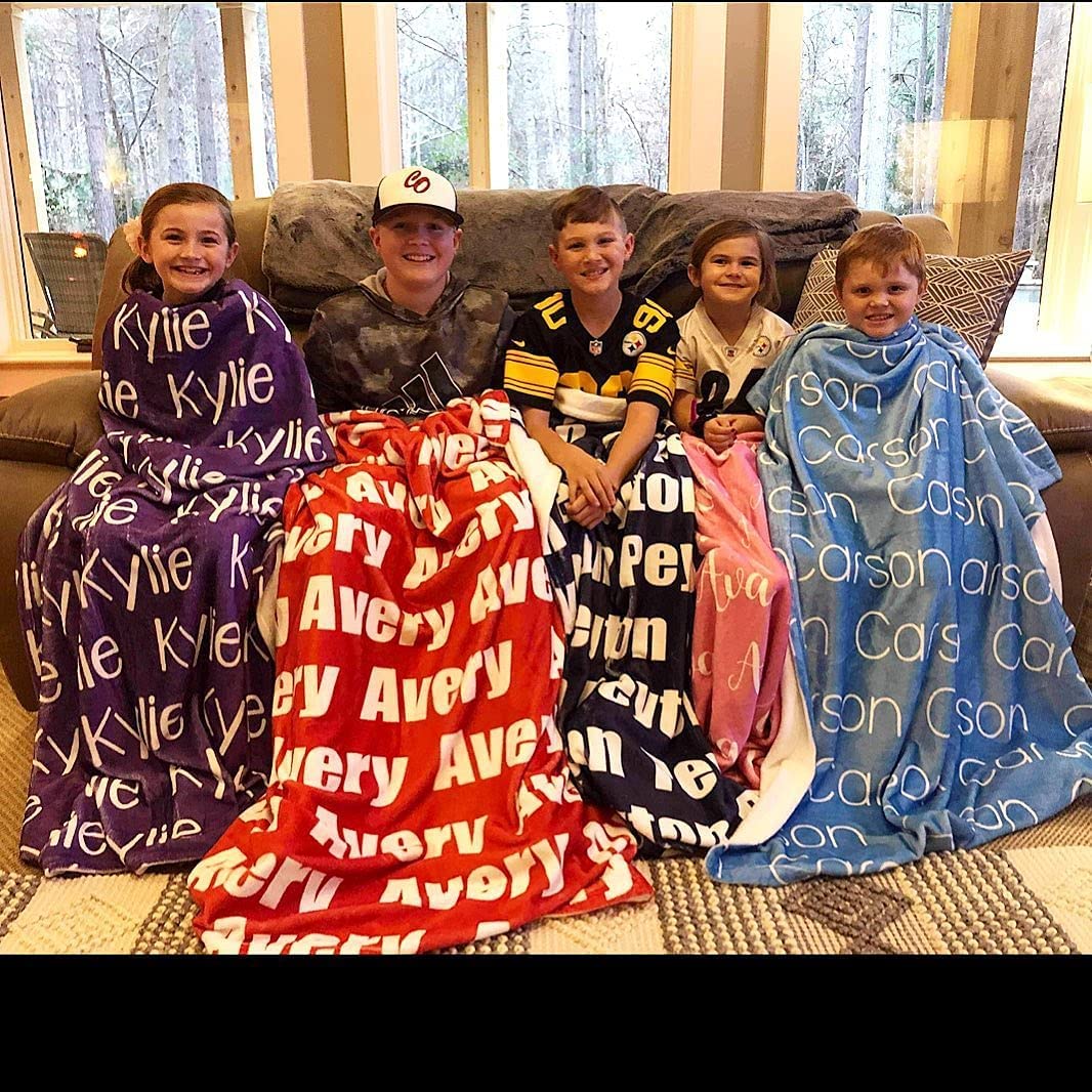Personalized Name Blanket for Your Daughter,customize Name Baby blanket for girl,Custom with Baby Name for Newborn Room Nursery Christening or Baptism,newborn,baby,kid,Mom Dad,MPDHG1754-MBBlack,King