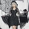Goth Shawl Bell Sleeve Lace Bolero Shrug Cardigan Sheer Mesh Crop Top Punk Fairy Grunge Alt Cover Ups #4