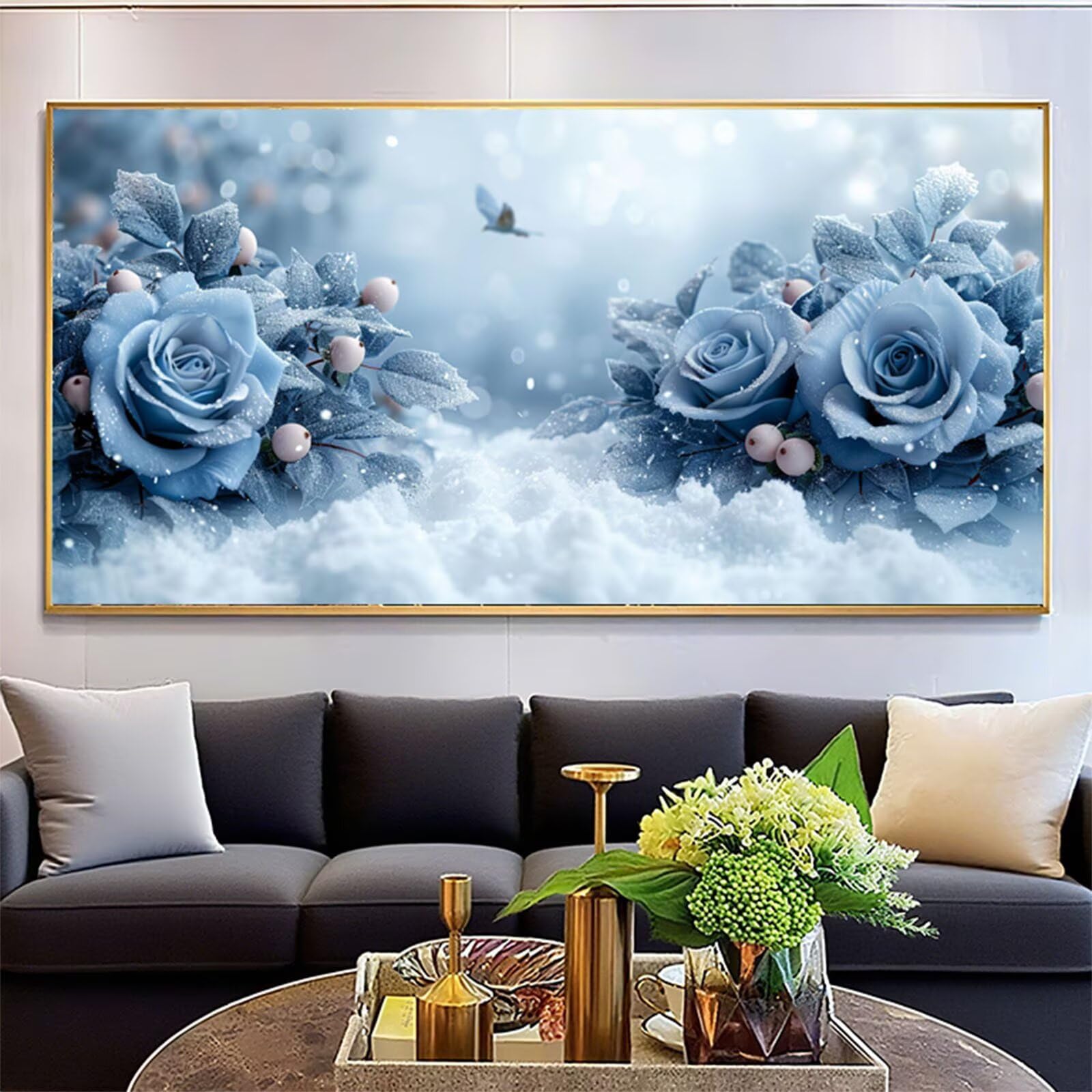 Diament Painting Zima Diamentowe Malarstwo Dorosły, 5D Różowy Diamentowy Rysunek Obrazy Diamentowe, 60 x 120 cm Diament Sztuka Haft Ścieg Krzyżowy Puzzle Rzemiosło Dziewczyna, Dekoracja ścienna Dom J2