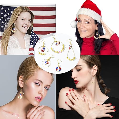 Miniatura 6 de XKCWXY 415 piezas profesionales de fabricación de joyas para adultos, componentes de hallazgo de aretes con aros, ganchos, anillos de salto, cuentas