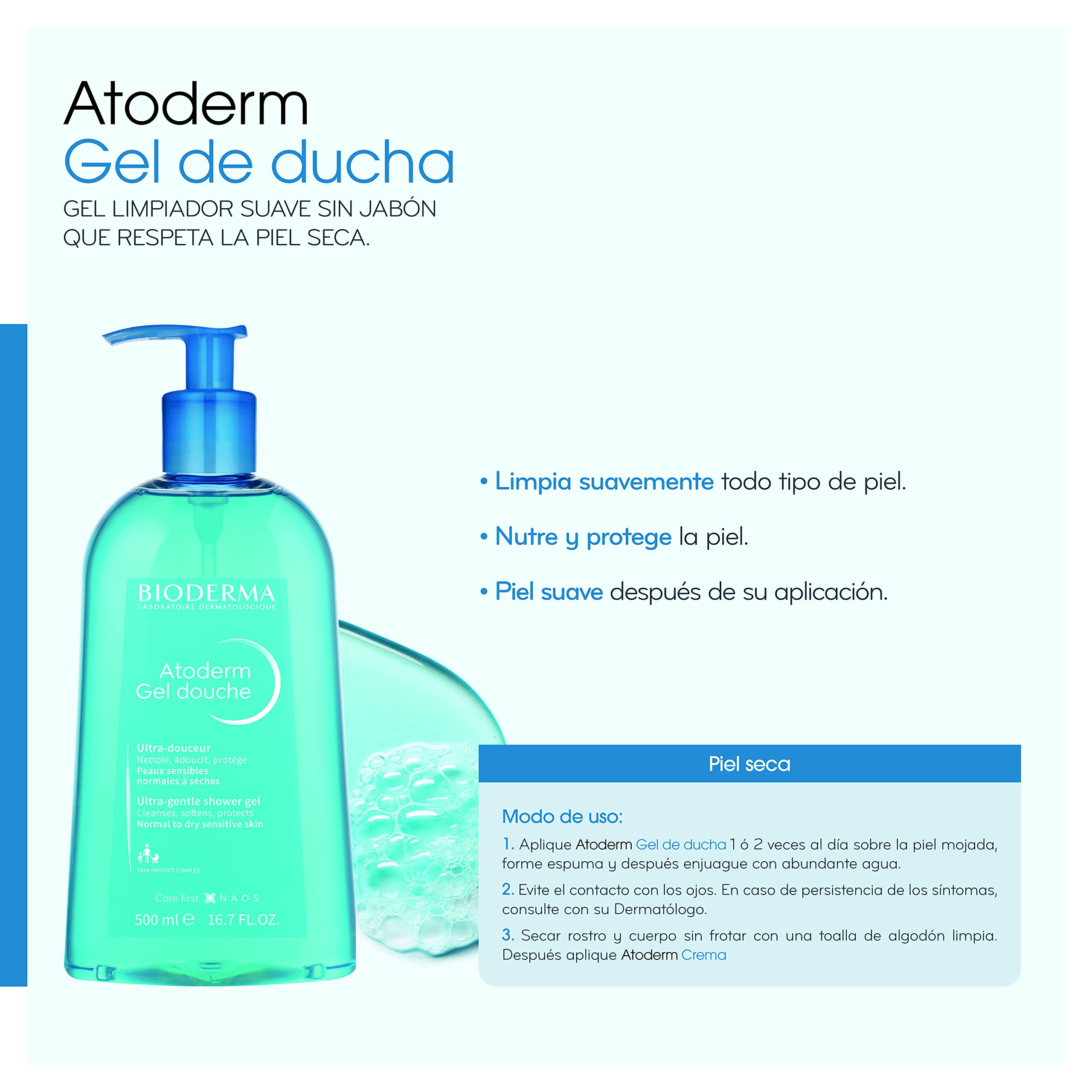 Atoderm by Bioderma Gel Douche: Gentle Shower Gel 500ml