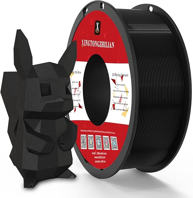 PETG+ Filament 1.75mm, PETG+ 3D Printer Filament, Dimensional Accuracy +/- 0.02mm ,3D Printing Filament for 3D Printers, 1Kg/ 1Spool Black