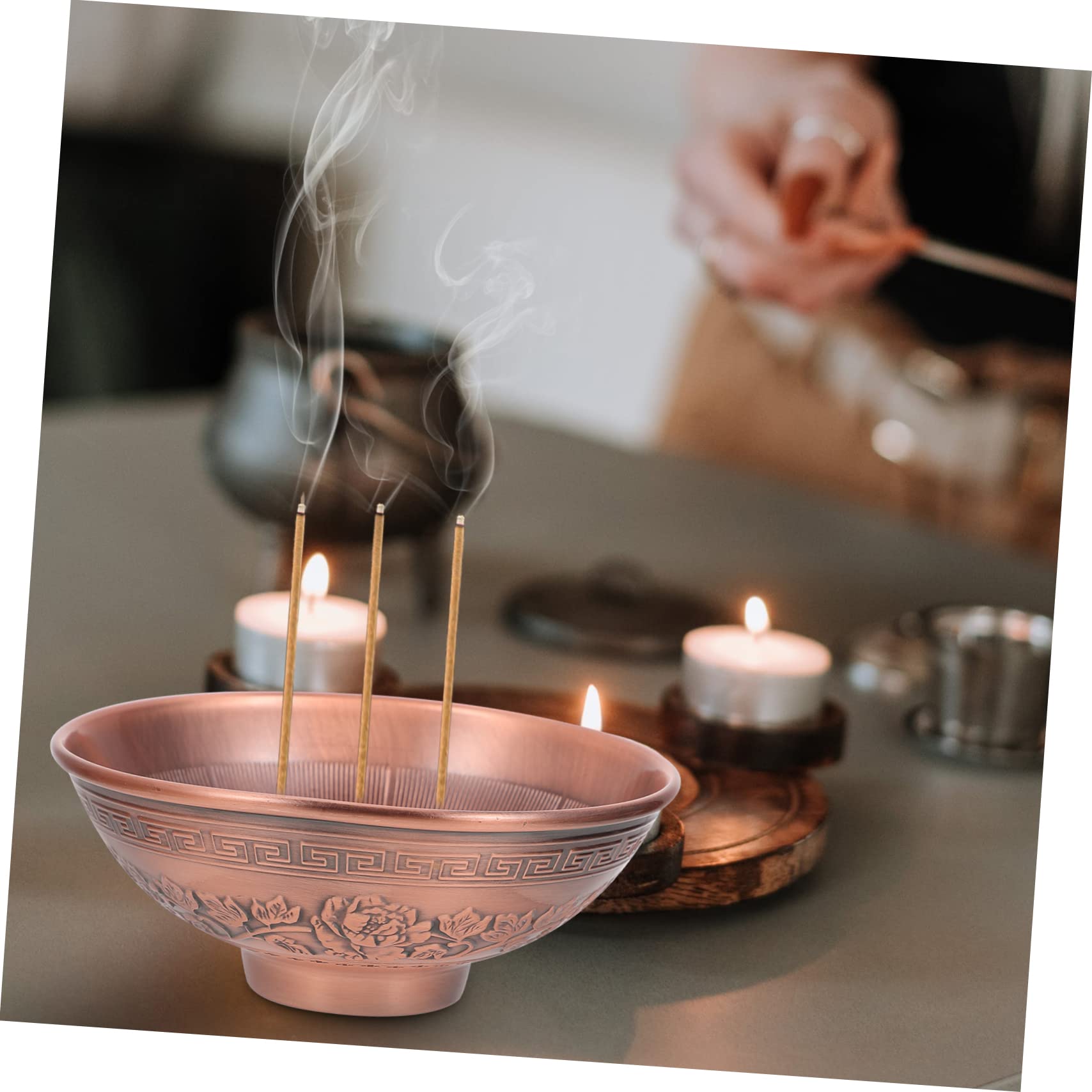 DECHOUS 3 Stück Kupfer-räuchergefäß Und Im Alten Buddhistischen Stil Heimschmuck Für Das Wohnzimmer