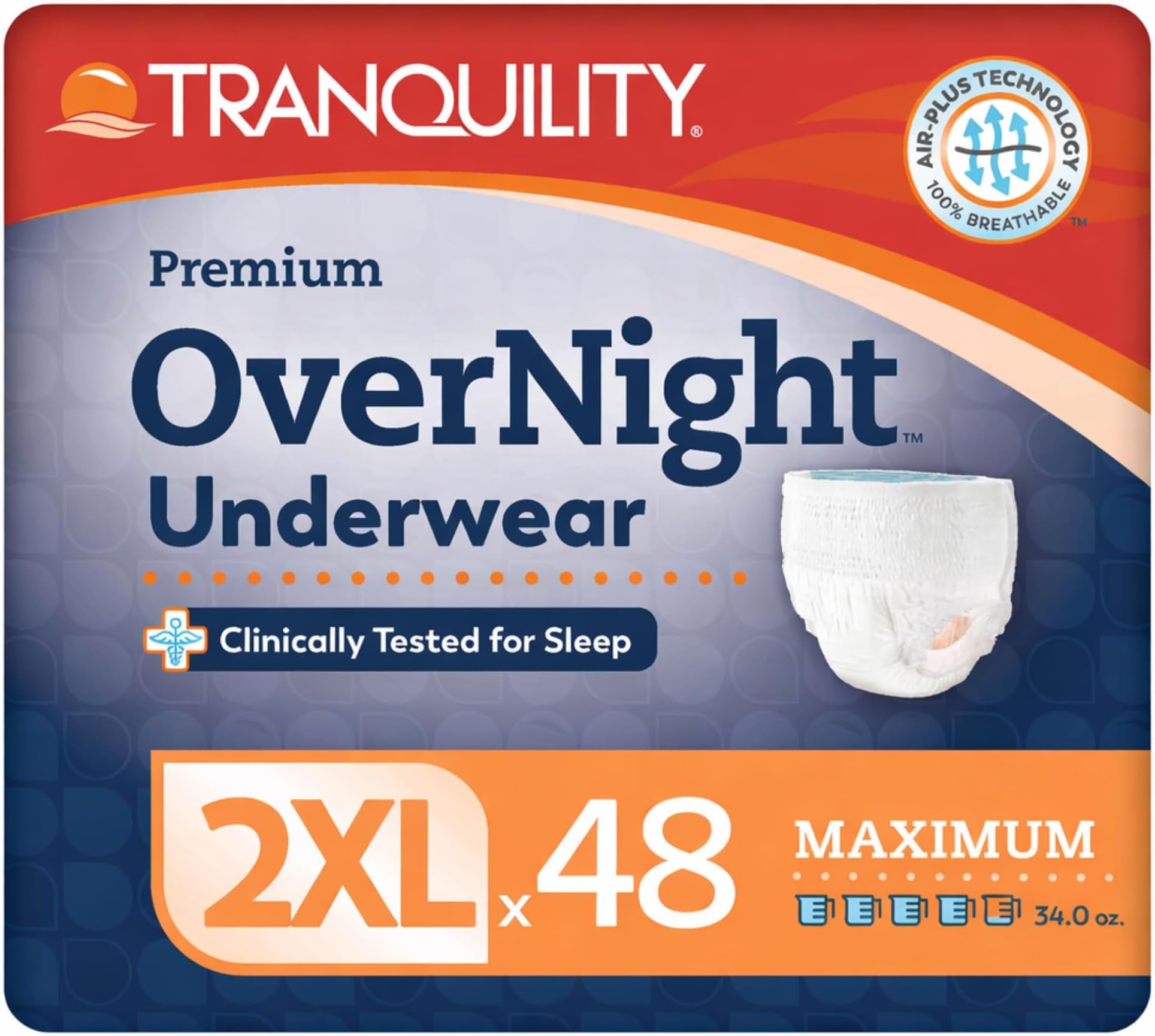 - Premium OverNight Disposable Absorbent Underwear (48 Count) - 2XL, 62-80 in. Waist - Maximum Absorbency, All-Night Sleep, Breathable Comfort, 48 Adult Diapers