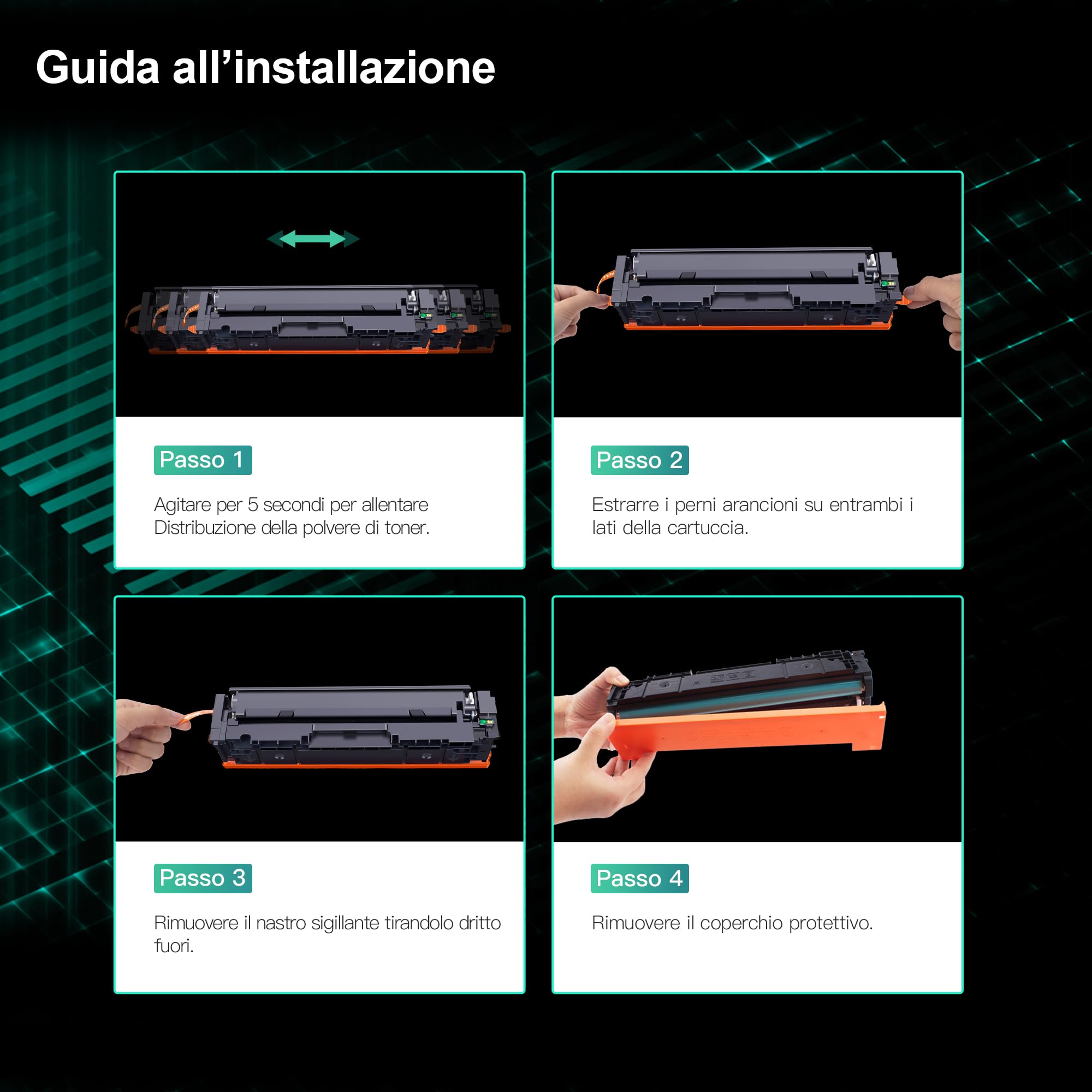 KUPYLM 201X 201A Toner Compatibili per HP 201X CF400X 201A CF400A (4-Pack) | Compatibili per HP Color Laserjet Pro MFP M277dw M277n M277 M274n M252n M252dw M277c6 201X CF400X (Nero,Ciano,Giallo,Magenta)