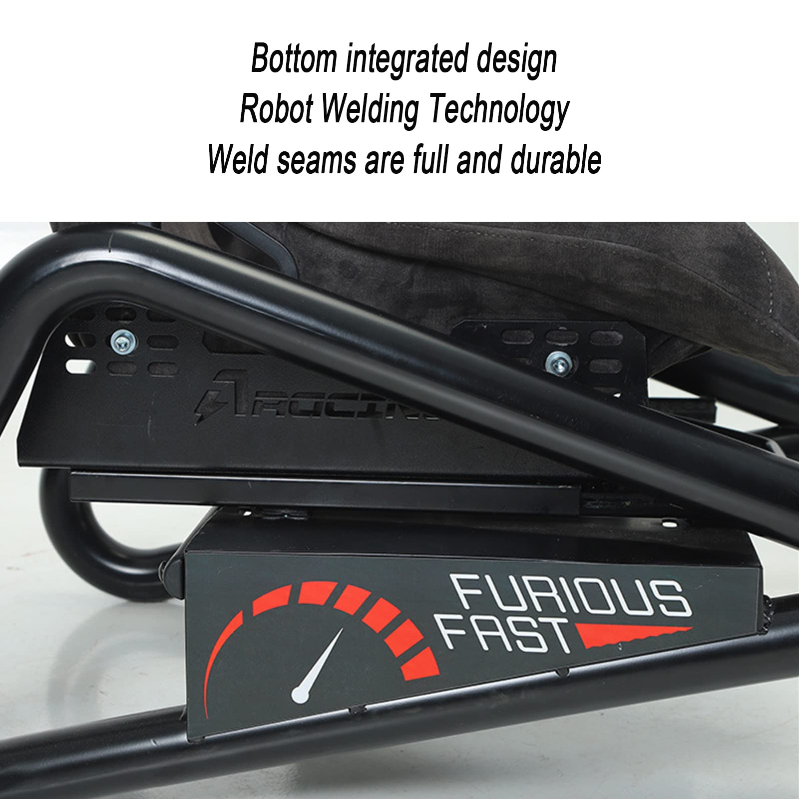 Cockpit simulateur de course, support réglable avec siège de course, mousse de soutien et cuir, design ergonomique pour une expérience de jeu améliorée