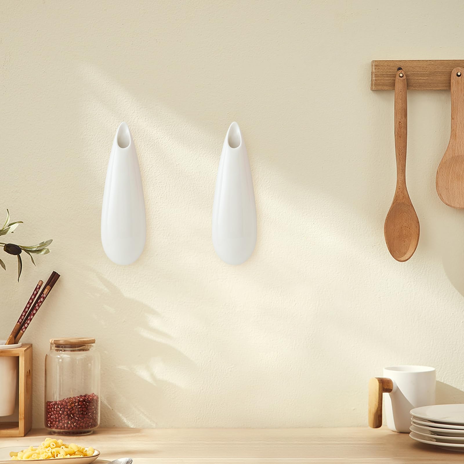 Jarrones colgantes de pared de cerámica, 7.9 pulgadas, juego de 2, cubículo, decoración moderna, jarrón para plantas de interior, macetas colgantes de propagación para jarrones de aire, color 5