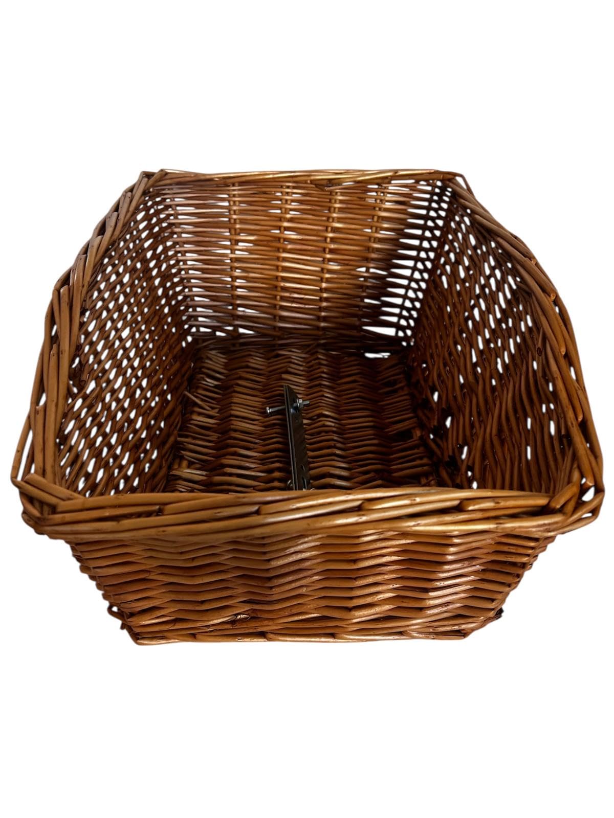 Cestino Posteriore in Vimini per Bicicletta, Base 33x22 cm, Altezza 18/14 cm, con Kit di Montaggio