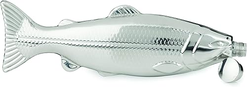 Miniatura 8 de Foster & Rye Frasco de trucha Frasco de pescado de acero inoxidable con tapa de rosca Frascos divertidos para hombres Capacidad para 4 onzas,