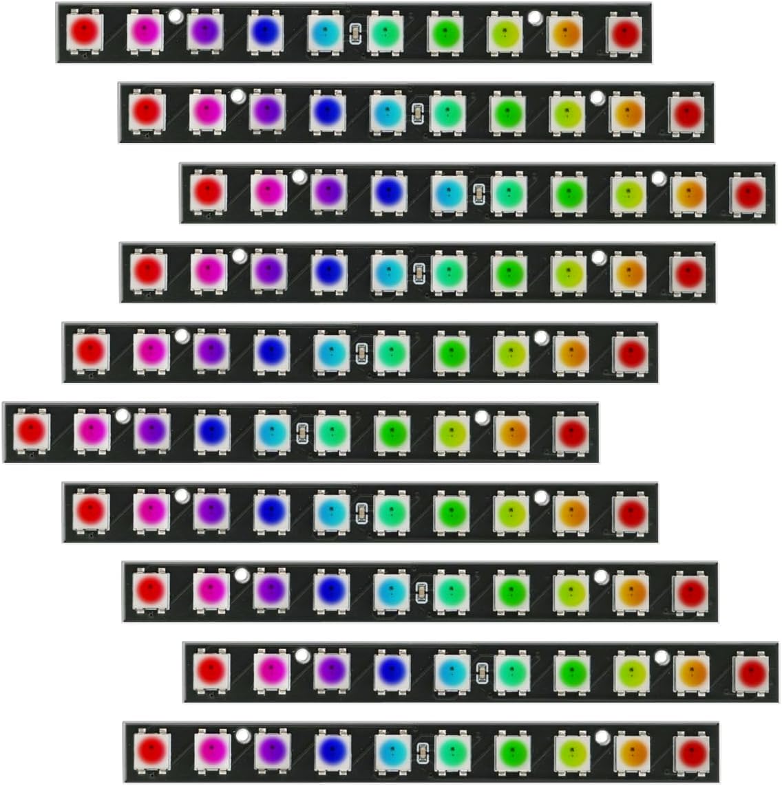 10x10 WS2812B 5050 RGB LED Light Stick Matrix Individually Addressable ...