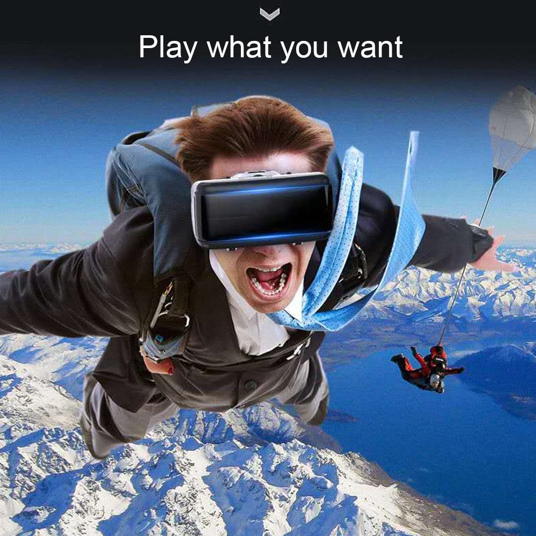Gafas de Realidad Virtual, 3D VR Gafas con Controlador Bluetooth para Juegos Visión Panorámico VR Glasses para iPhone 13 Pro Max/13 Pro/13/12/11, para Samsung Galaxy S21, Huawei, Xiaomi