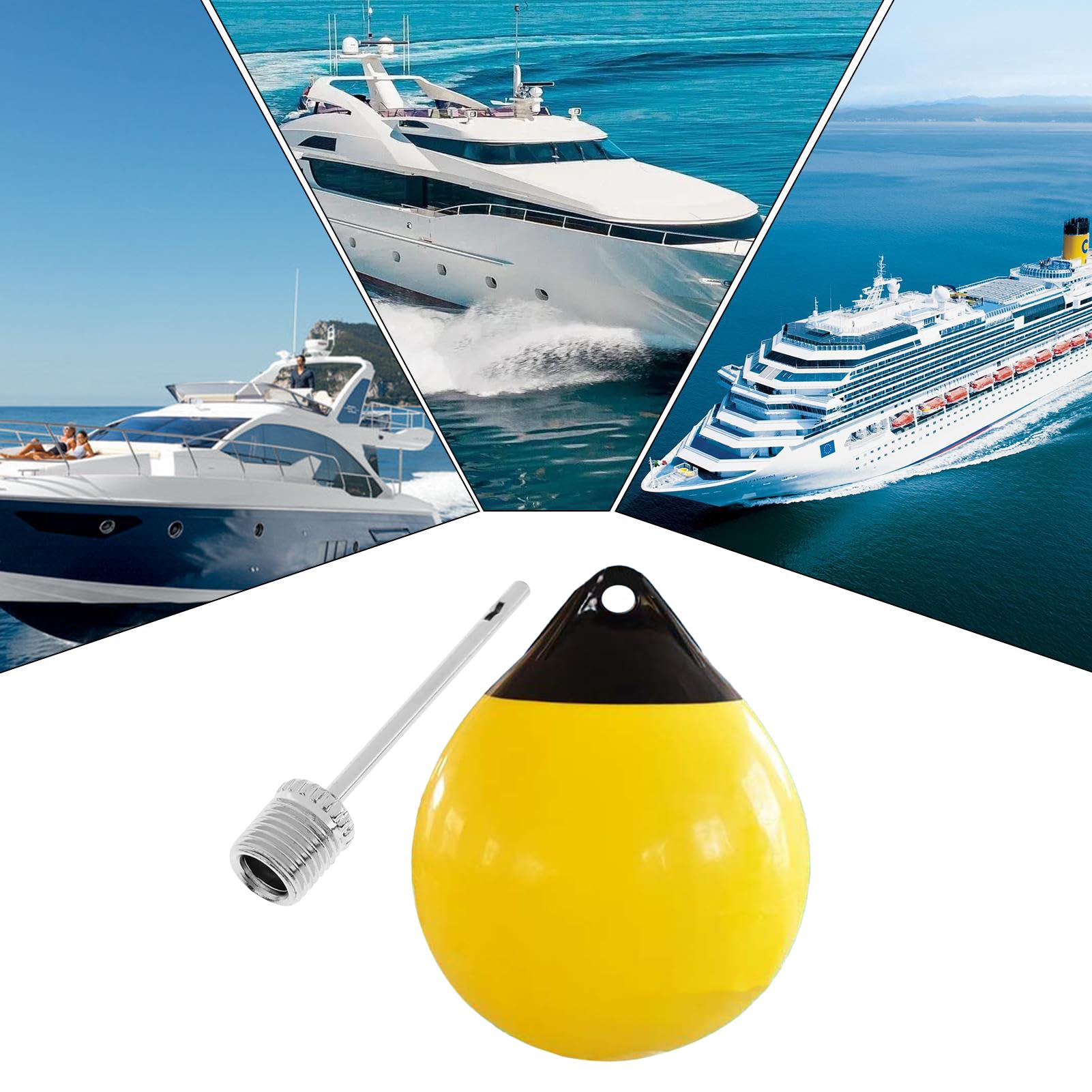 Bouée de bateau – Bouée ronde | Balle d'amarrage | Dispositifs de flottaison de sécurité marine anti-collision pour bateaux à moteur, yachts, aquaculture, bateaux de ski | pour bouées de natation