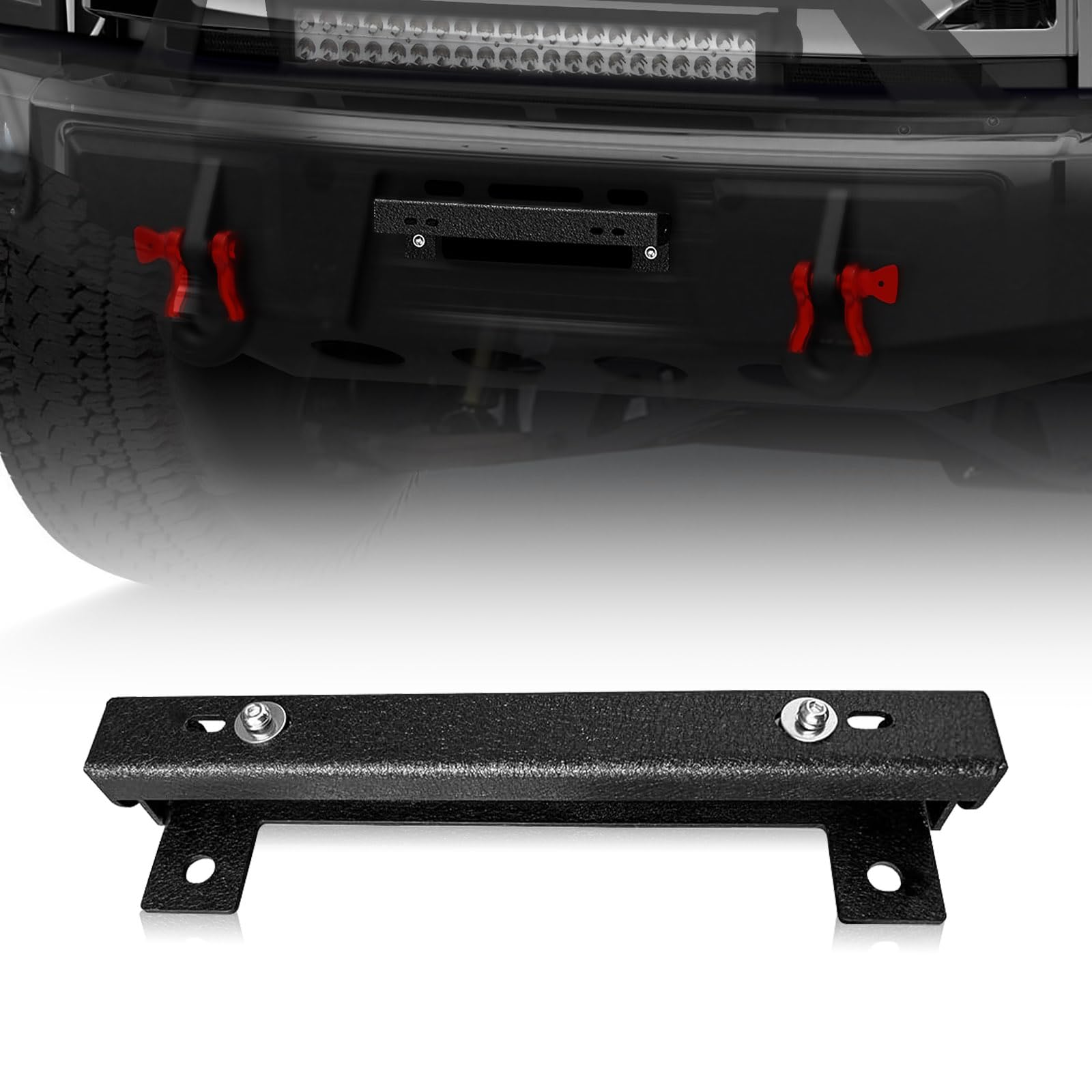 Buy SUORTO FlipUp License Plate Holder for Winch Black for Wrangler TJ