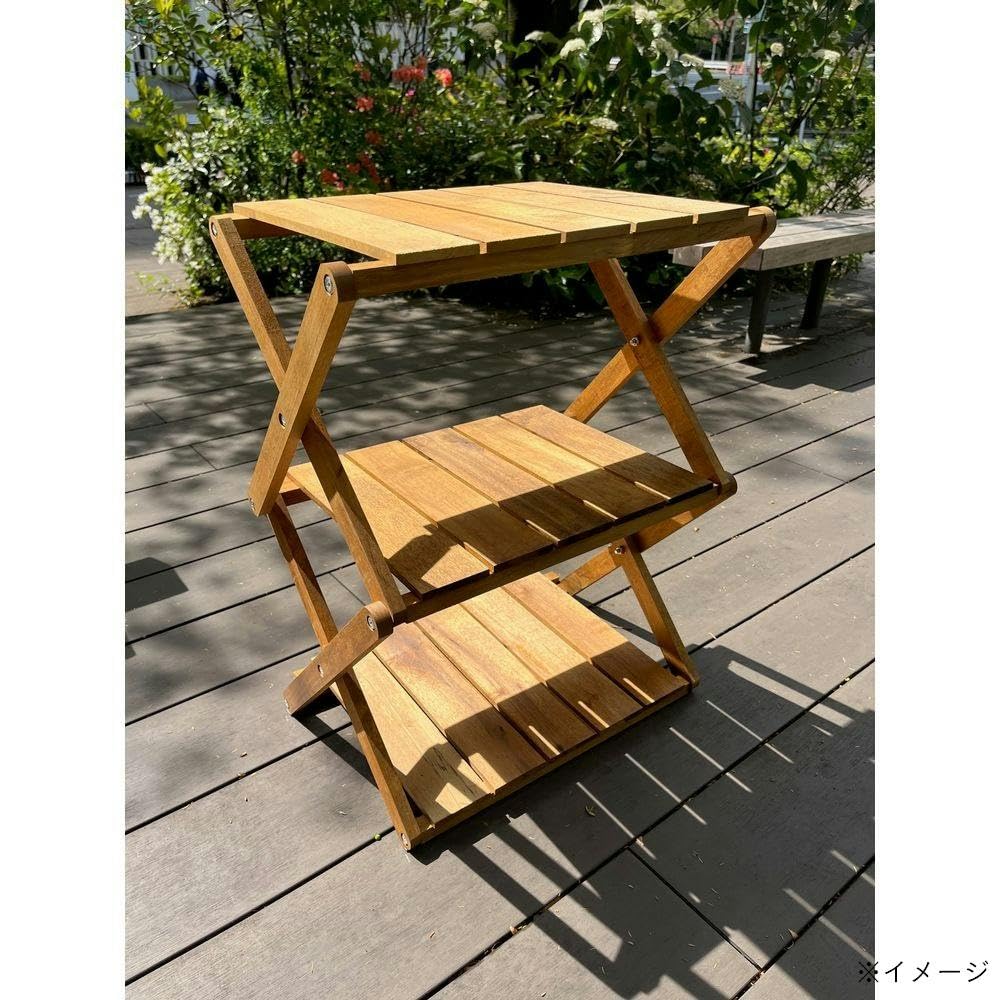 カントリー　折りたたみ木製棚　3段 Amazon.co.jp: カインズ(CAINZ) 木製折りたたみラック 3段 : スポーツ