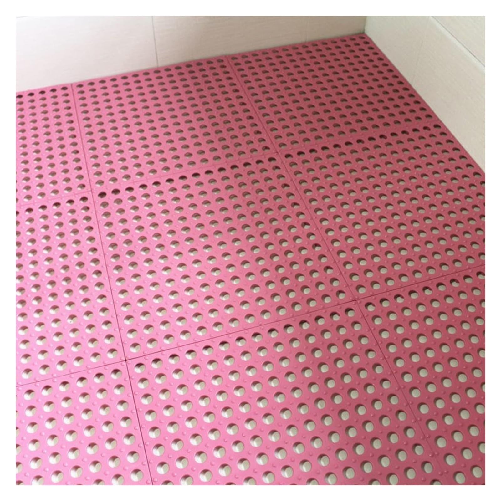 Tappetini drenanti ad incastro per superfici antiscivolo, 36 pezzi, colore verde, 30 x 30 x 0,8 cm, per lavaggio automatico, bagno, scale e garage