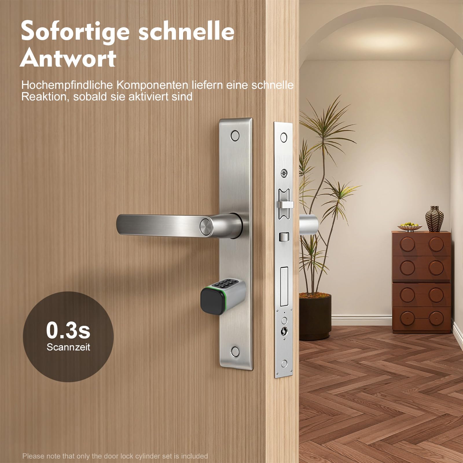 Smart Lock elektroniczny zamek do drzwi z IP65, zamek do drzwi wejściowych 35-45 mm z aplikacją i kodem cyfrowym, kartą kluczową i kluczami, inteligentny cylinder zamka do mieszkania, hotelu