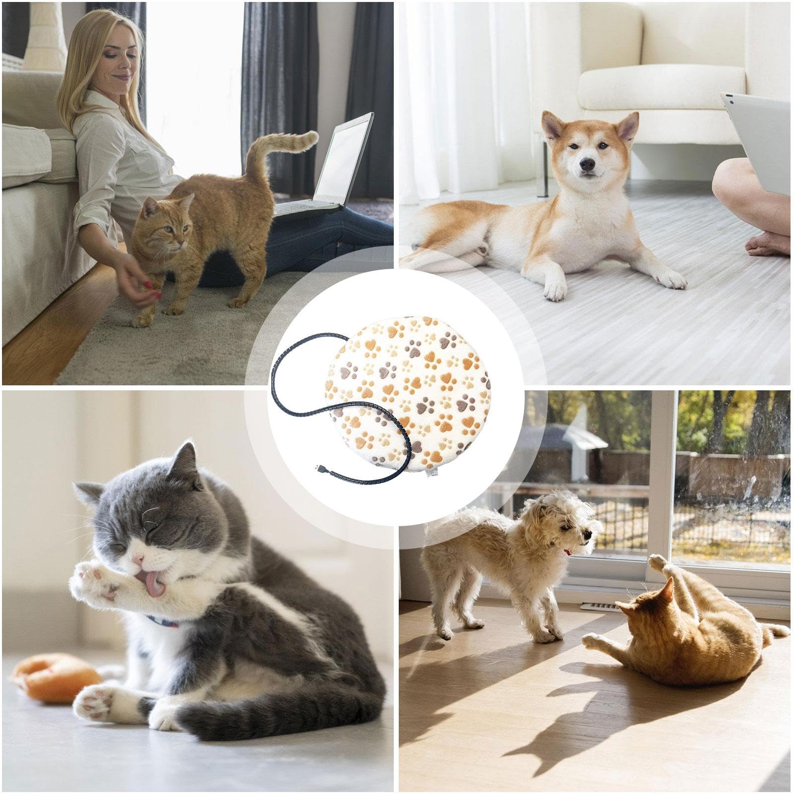 Coussin chauffant pour chat, coussin chauffant pour chien,Tapis chauffant | pour animaux de compagnie - Tapis chauffant électrique pour animaux de compagnie avec recharge USB étanche, chauffe-lit p