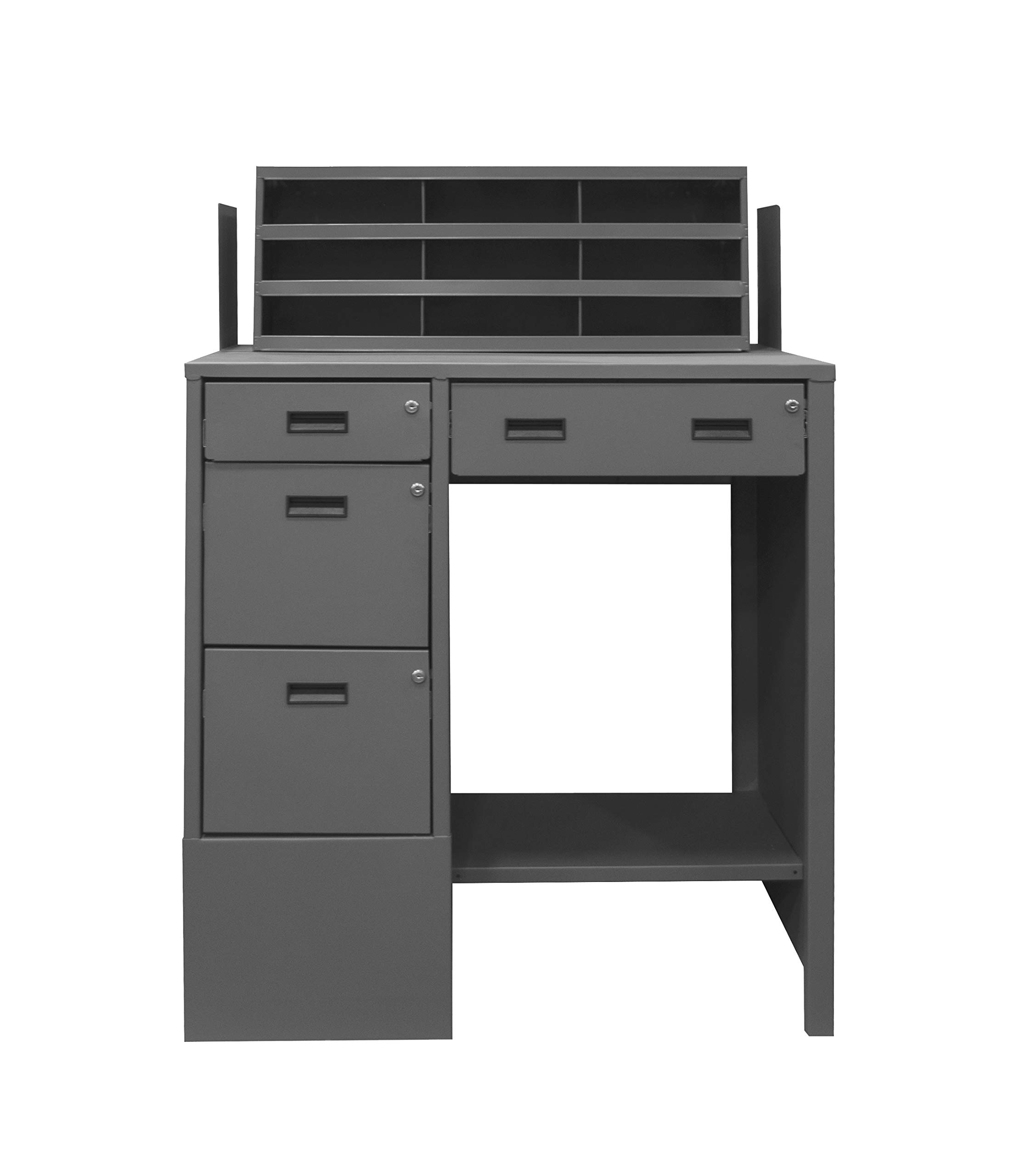 Durham 16 Gauge Steel Stationary File Work Station and Stand Up Desk, SFWS-392955-95