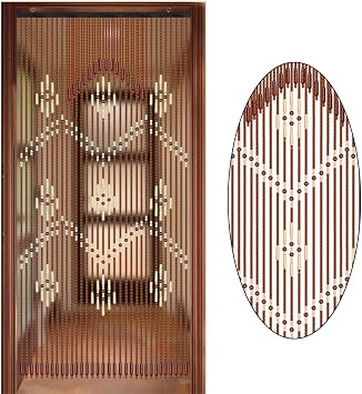 TFCFL Bamboo & Wooden Bead Curtain - 35x69in, 32 Strands for Bedroom & Bath Doorway, Fly Screen