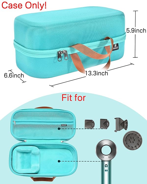 RAIACE Hard Storage Case Compatible with dyson Hair Dryer, Travel Carrying Bag. (for sale is case only). - Green by RAIACE - Image 5