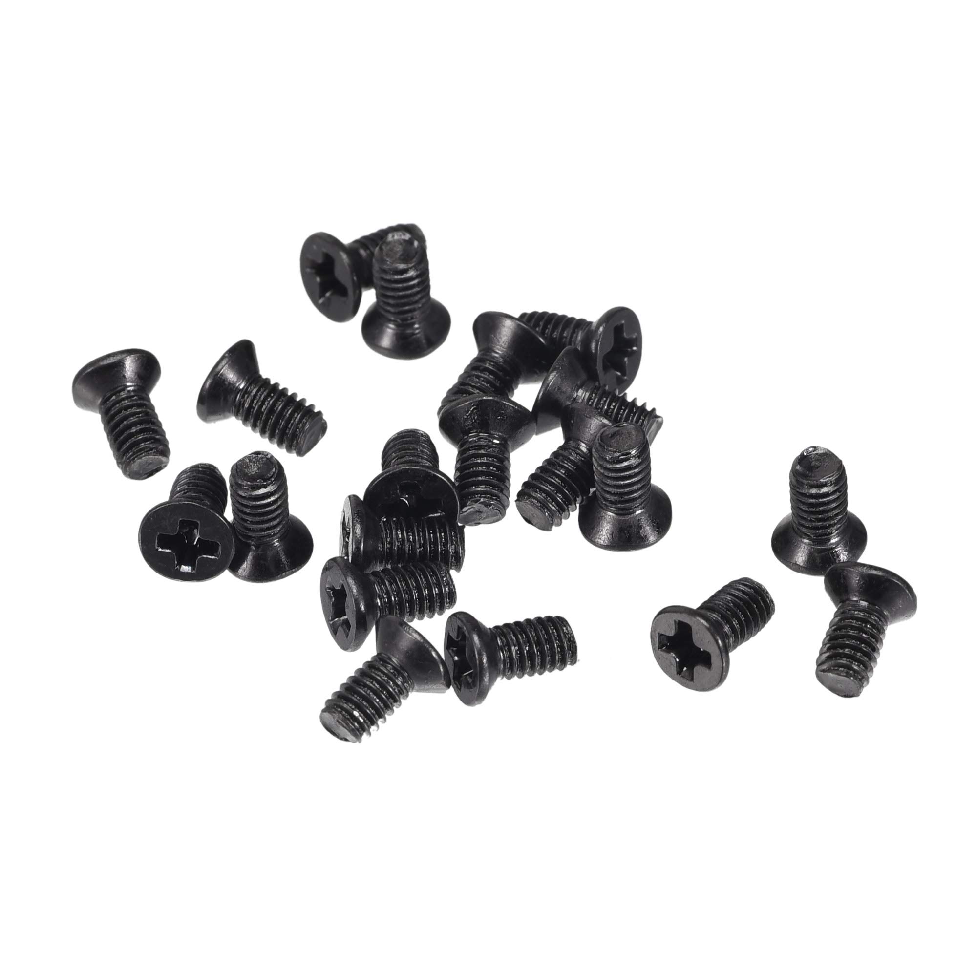 uxcell M2.5 x 5mm Phillips Screw Fasteners Black for Laptop PC TV Fan Switch 500pcs