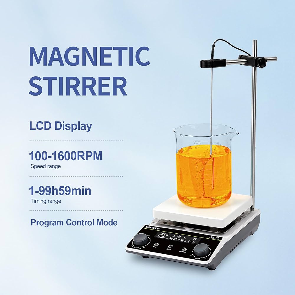 LACHOI Magnetic Stirrer Hot Plate Stirrer LCD Display 300℃ Max.5L LACHOI Magnetic Stirrer Hot Plate Stirrer LCD Display 300℃ Max.5L