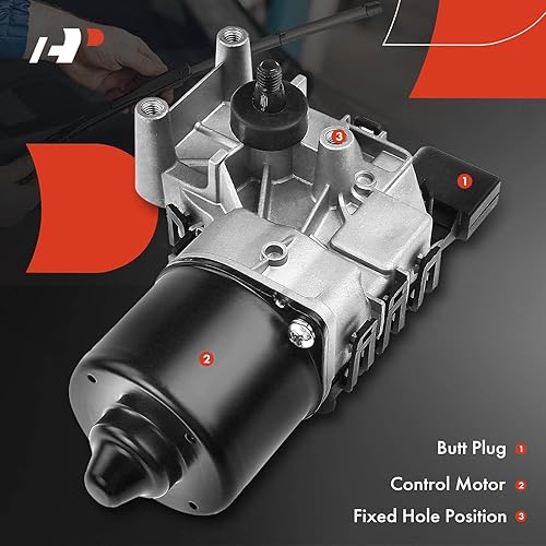 Miniatura 4 de A-Premium Motor del limpiaparabrisas delantero compatible con Volkswagen Beetle 2012-2018, Passat 2012-2015 y Chevrolet Astra 2008 y Ford Fiesta