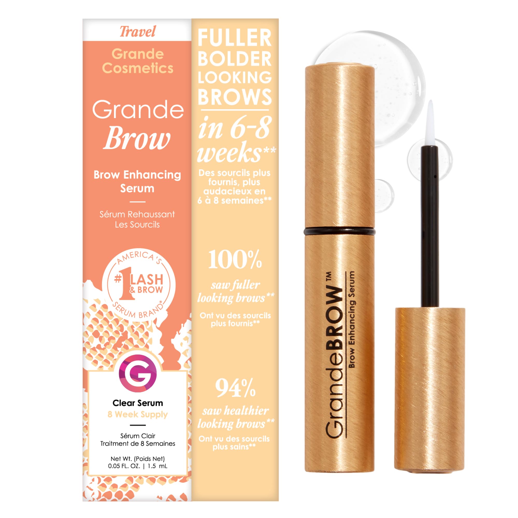 Grande Cosmetics Grande Cosmetics GrandeBROW Brow Enhancing Serum, 1.5ml Starter Supply, multi