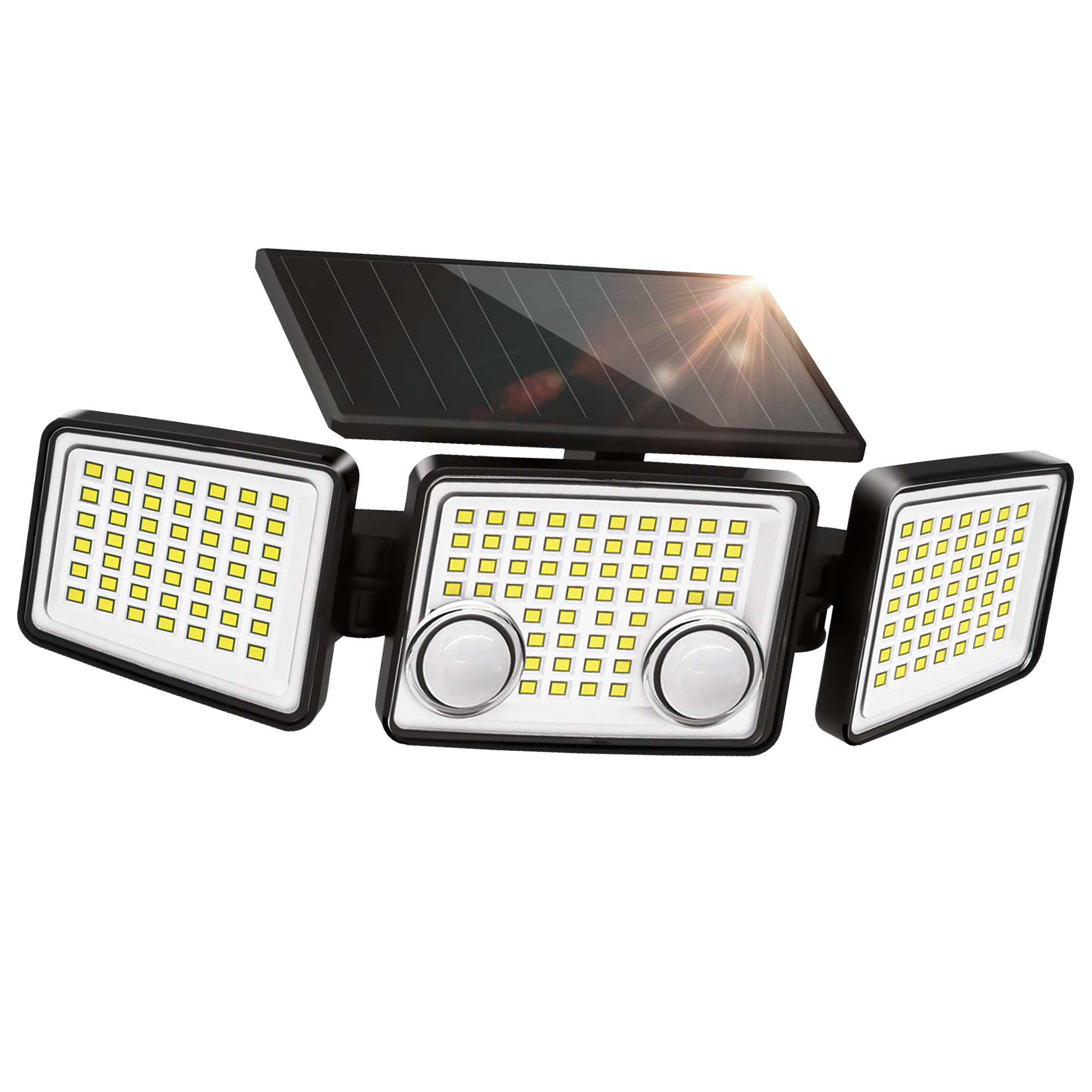 Solar Outdoor Lights 3000 Lumen 7000K, 152 LED Super Bright Motion Sensor Outdoor Light with 2 Sensors