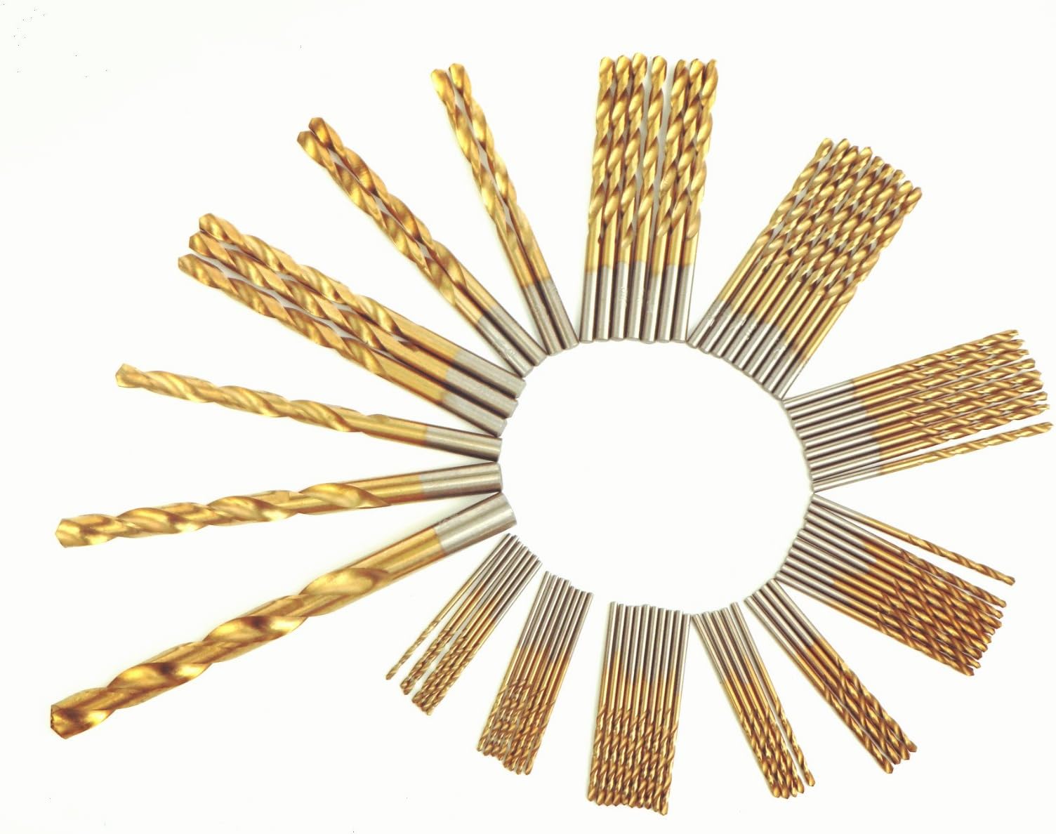160 PCS,Titanium Coated Twist Drill Bits Set,3/64"-1/2", Metal Drill