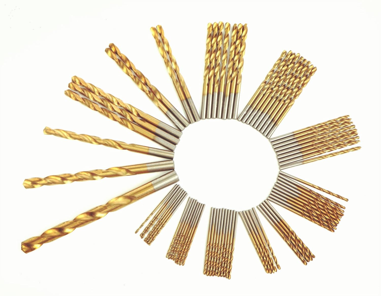 160 PCS,Titanium Coated Twist Drill Bits Set,3/64"-1/2", Metal Drill