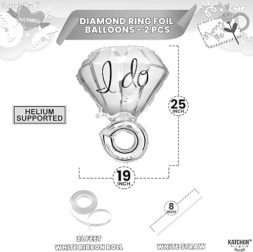 Miniatura 2 de KatchOn Globo de plata con anillo de diamante I Do - 25 pulgadas paquete de 2  Globo de anillo de compromiso para fiesta de compromiso  Anillo de