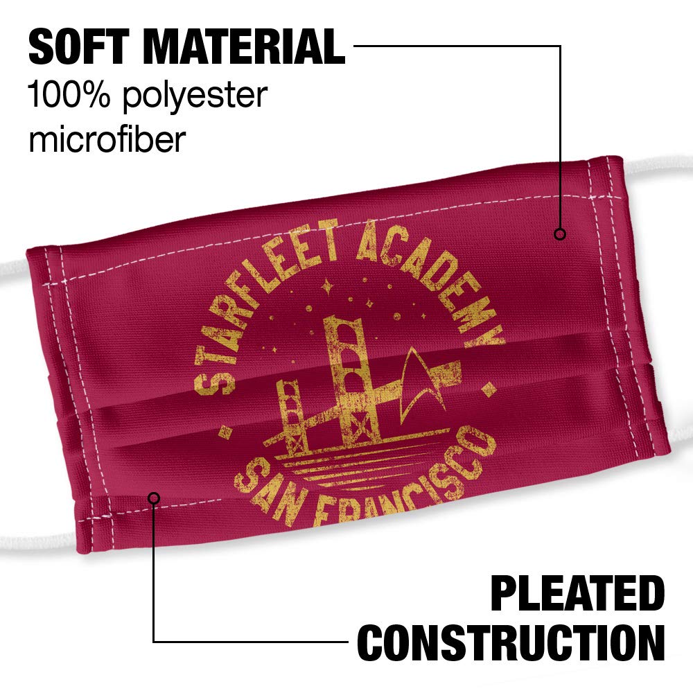 Star Trek Collegiate Bridge 1-Ply Reusable Face Mask Covering with Adjustable Nose Wire, Unisex