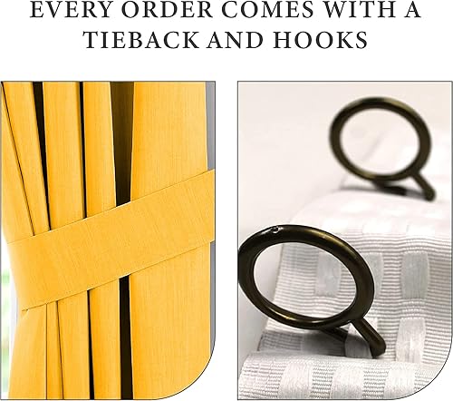 Miniatura 2 de Bhoomi - Panel de cortina plisada de doble pellizco para ventana extra ancha (oro amarillo, 60 x 84 pulgadas, 1 panel)