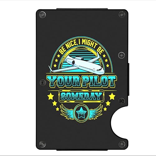 Miniatura 6 de MIKENCO Might Be Your Pilot Someday Slim Pocket Wallet, Airplane Part Pilot Accessories Wallet Gift, Aviation Plane Gift, Funny Airplane Birthday