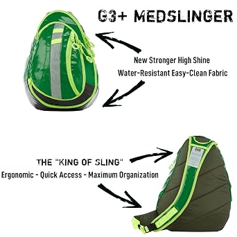 Statpacks G3+ Medslinger Sling Pack, Green EMS Crossbody Bag
