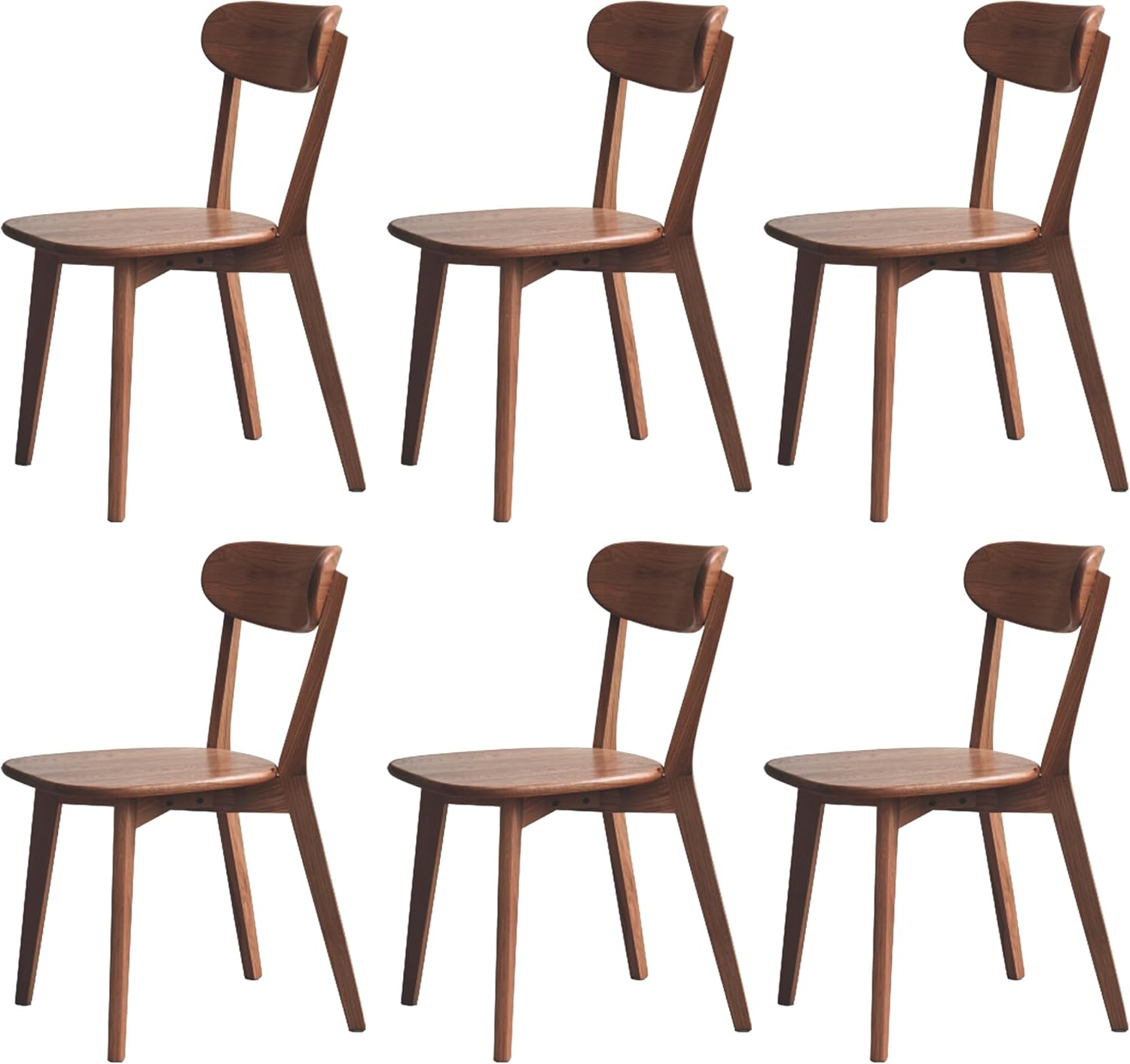 Modern Dining Chairs Set of 6, Solid Oak Wood Dining Chair