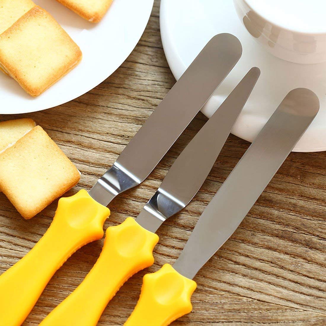 Greenstone Cake Making Supplies Cake Turntable, Nozzle Set, Measuring Cup & Spoon, Scraper, 3 in 1 Aluminium Round Cake Moulds/Pan, Stainless Steel Pallet Knife and 7 Speed Hand Mixer 3