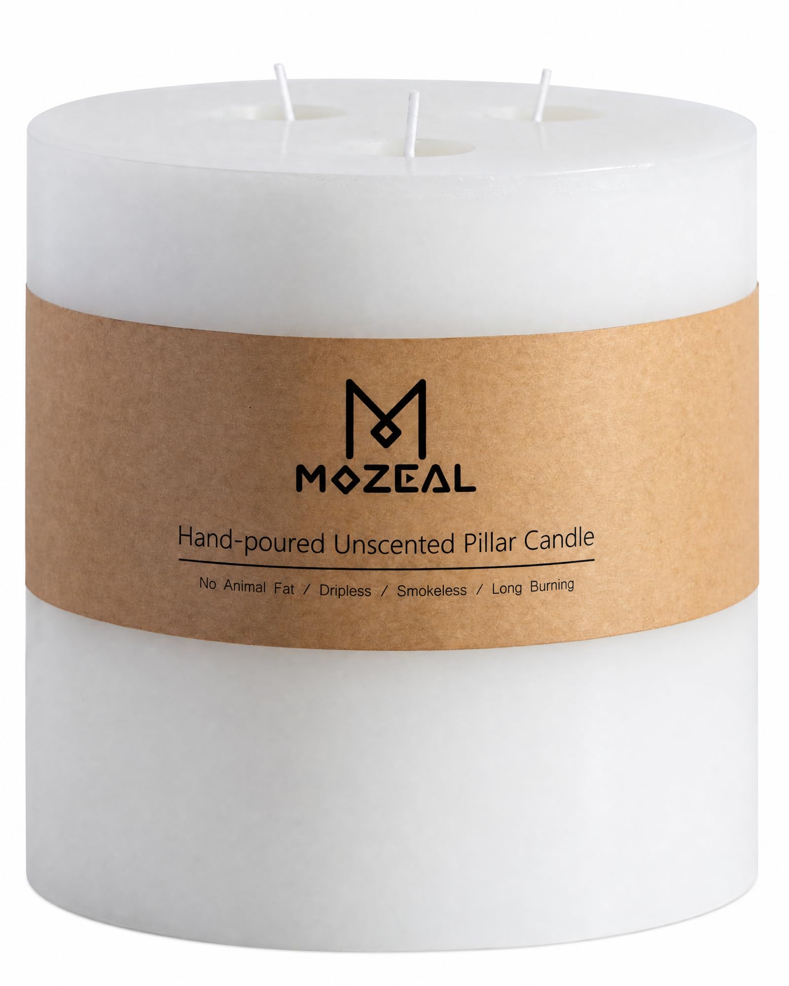 MOZEAL Extra Large 3 Wick Pillar Candle