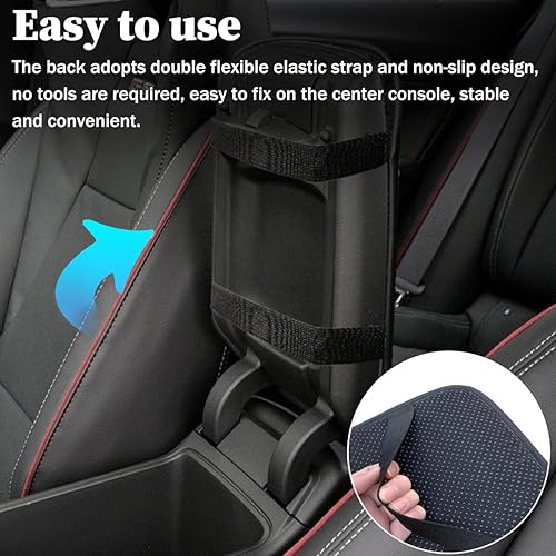 Miniatura 4 de Osilly Funda para consola central de automóvil, piel sintética, impermeable, para reposabrazos, suave, antideslizante, protector de caja de asiento