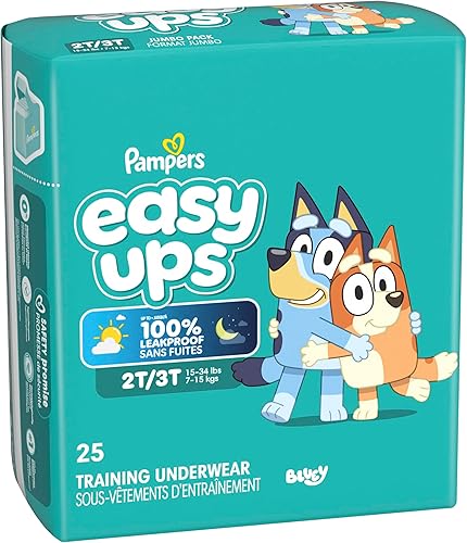 Miniatura 14 de Pampers Easy Ups Bluey - Pantalones de entrenamiento para niños y niñas, talla 2T-3T, 25 unidades, ropa interior infantil (el embalaje puede variar)