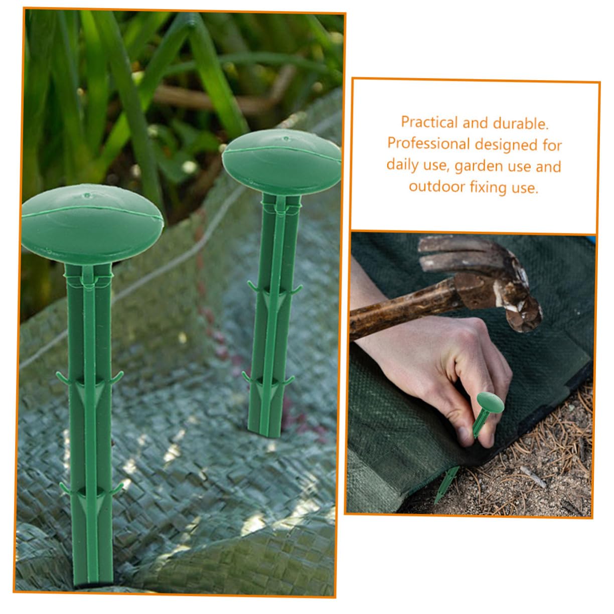Estacas de Plástico para Jardinería y Fijación de Césped Exterior para Jardín, Uso en Plantas y Paisajismo, 16 Cm, Diseño Punta Afilada, Fácil Instalación, Anclaje Seguro y Césped