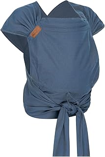 Hoppediz Hop-Tye Advanced - 4-in-1 Babytrage für Neugeborene ab Geburt - Halfbuckle Tragehilfe mit Tuchträgern - mitwachsend bis 20 kg - Design Kreta
