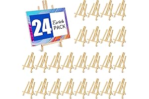 ESRICH 24 Pack Bulk Wood Easels for Painting and Display