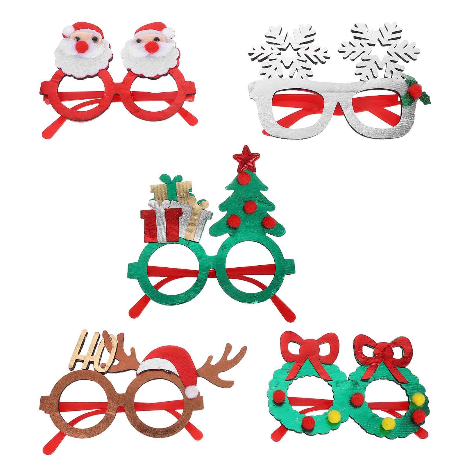 TOYANDONA 25 Piezas Gafas Navideñas de Disfraz Estampado de Copos y Árboles