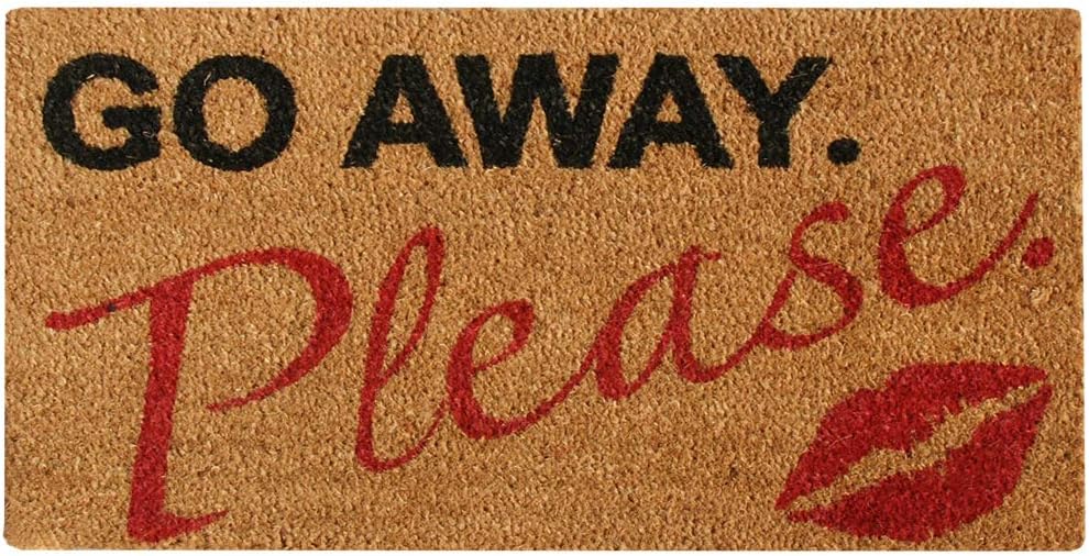 Rubber-Cal "A Polite Kiss Goodbye – Go Away Doormat 15mm X 18" X 30"